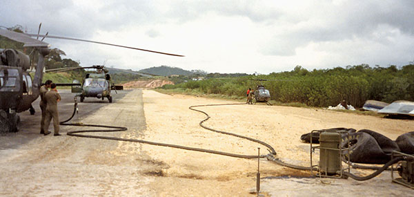 A different FARP fuels Special Operations helicopters near La Paz, Panama.