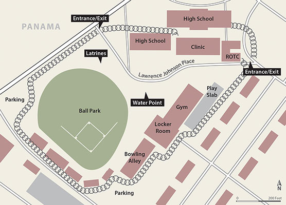 Map of the Balboa Displaced Civilians Facility.