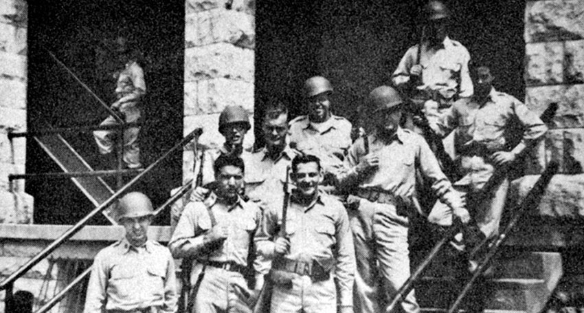 5th L&L soldiers about to depart Fort Riley for the East Coast, August 1951.