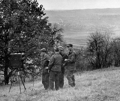 Loudspeaker Platoon soldiers during an exercise, 1952.