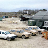 Location of the 3rd Special Forces Group Signal Detachment (SIGDET) on the CJSOTF-A compound, Bagram Airbase, Afghanistan, May 2002.