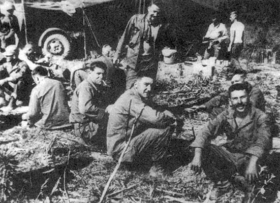 Corporal Edward Pucel with other members of 4th Ranger Company prior to his volunteering to join Virginia 1.