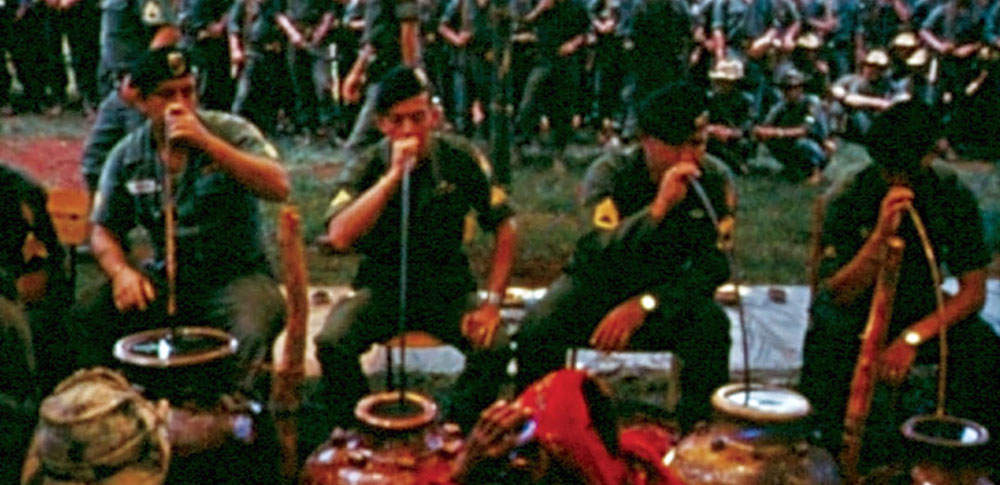 The Montagnard ceremony to drive out the “evil spirits” after the ambush included copious amounts of “Nhom Pae,” rice wine sucked through long reeds.