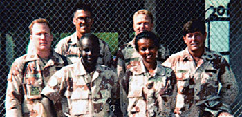 CADST-34: Major Robert Biller, Sergeant First Class Pete Cooper, Master Sergeant Eddie Ricord, Staff Sergeant Greg Haberman, translators Omer Mohamed and Suad Yusef.