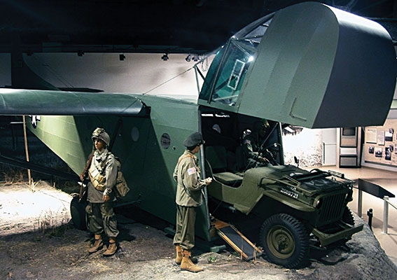 A restored CG-4A Waco Glider is on display at the Airborne and Special Operations Museum, Fayetteville, N.C.