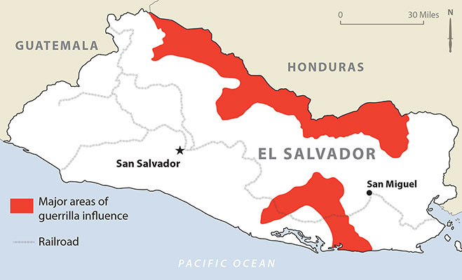 The San Miguel cuartel was located between two of the largest FMLN-dominated areas (focos) in the country. Since it prevented the guerrillas from controlling the eastern region of El Salvador, it was a lucrative and regular target for attack.