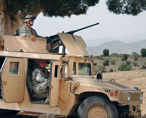 Troops of the 2/87th Infantry, 10th Mountain Division patrol the Pakistan border.