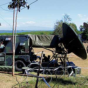 In Operation ENDURING FREEDOM, the 112th Signal  Battalion elements deployed to the Philippines to support the Joint Special Operations Task Force on the island  of Basilan.  The 112th provided the communications  interface between the Task Force headquarters and  the Pacific Command in Hawaii using the TSC-93V (2).