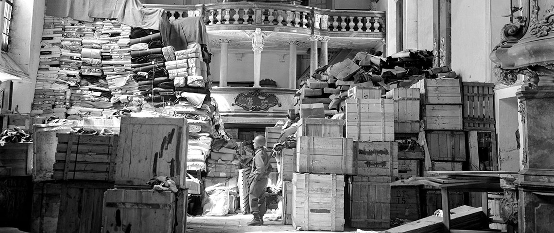 German loot stored in a church at Ellingen, Germany was found by troops of the U.S. Third Army. 4/24/45.