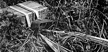 12. An ammunition crate after landing. Note how the “boxed” parachute was secured to the crate.