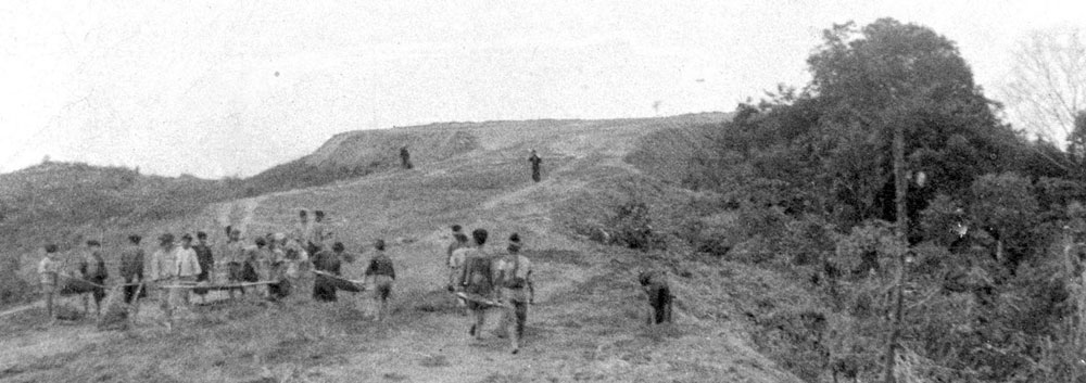 After Myitkyina fell, 1LT Mudrinich was ordered to build an airstrip at Alawbum, Burma. Although it took two weeks to build, the airstrip was only used once because the Japanese retreat negated further use.