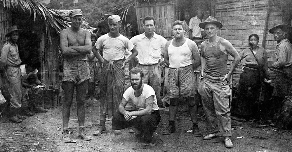 Area #1 officers pose in the field, late 1944.