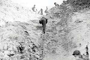 Rangers climbing the cliff