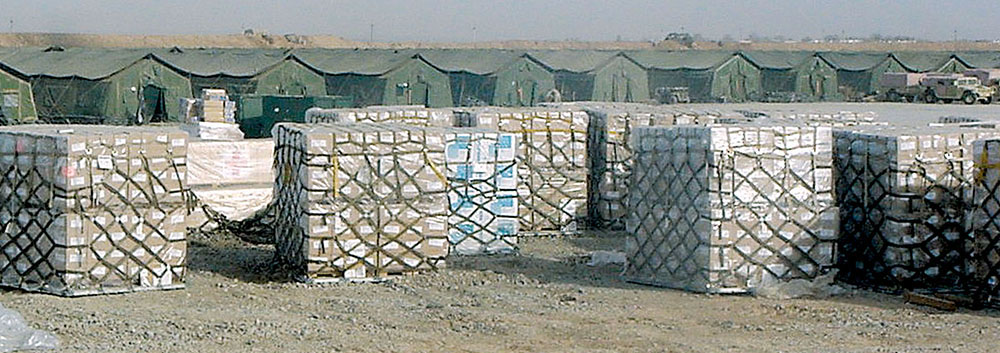 As the ISB at K2, Uzbekistan grew, the 528th had to find covered storage space for supplies.