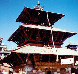 Buddhist and Hindu temples are numerous throughout the city of Kathmandu. The Hindu Gurhkas received a ceremonial blessing before their departure.
