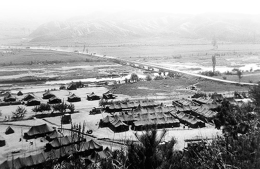 Aerial view of the 8063rd Mobile Army Surgical Hospital (MASH).