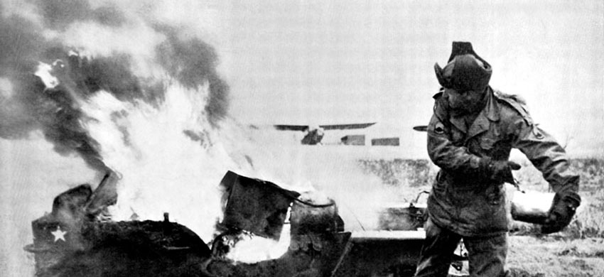 As UN troops withdrew from P’yongyang in the face of the Chinese offensive, they were forced to leave behind valuable equipment and supplies. In order to keep resources out of enemy hands, units destroyed vehicles, burned fuel, and generally followed a “scorched earth” policy during the evacuation.