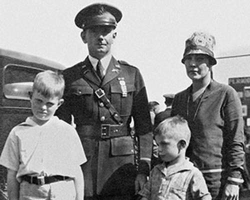 Captain McClure with his wife, Marjory, and two sons, Robert and Richard.