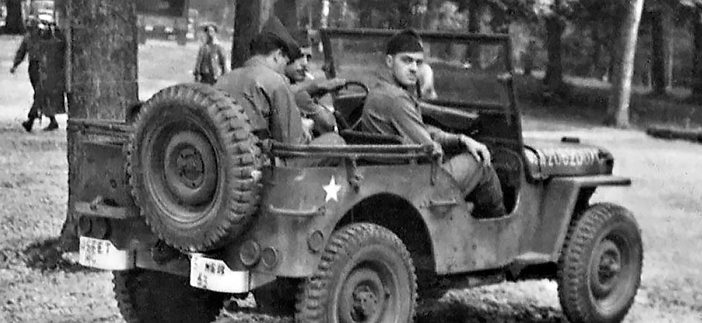 CPT Robert Asti, 5th MRBC commander, in a quarter-ton 4 x 4 truck.