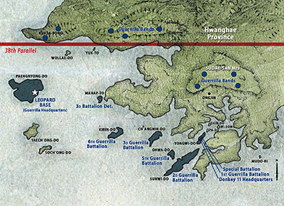 Map of the Guerrilla Unit locations, April 1951.