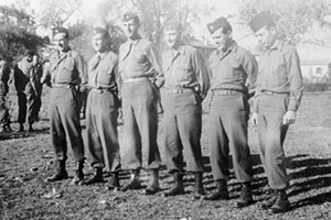 1st Regt HQ staff: Vince Jackson, Winston Mair, Richard Whitney, Art Neeseman, Robert Lazzell, Thomas Akins