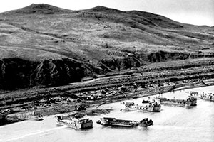 Allied forces landing after the First Special Service Force had secured the beaches.