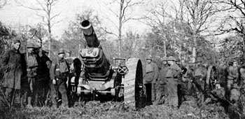 SGT Munske trained on artillery such as this Mark 6 eight-inch howitzer adopted from the British for use in World War I.