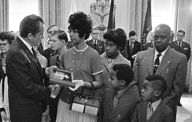 February 16, 1971. President Nixon presenting posthumous Medals of Honor to the family of SFC W. Bryant.