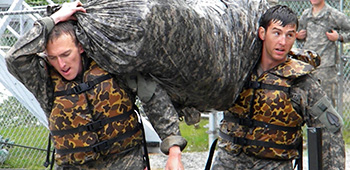 Sgt. Maj. Payne competing during the third day of the 2012 Best Ranger Competition. Sgt. Maj. Payne and his teammate would go on to win the competition.