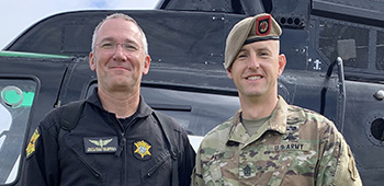 Sgt. Maj. Payne poses for a photo with his father, Drayton Shealy, a pilot and police officer for Richland County Sheriff's Dept. in South Carolina, June 25, 2020.